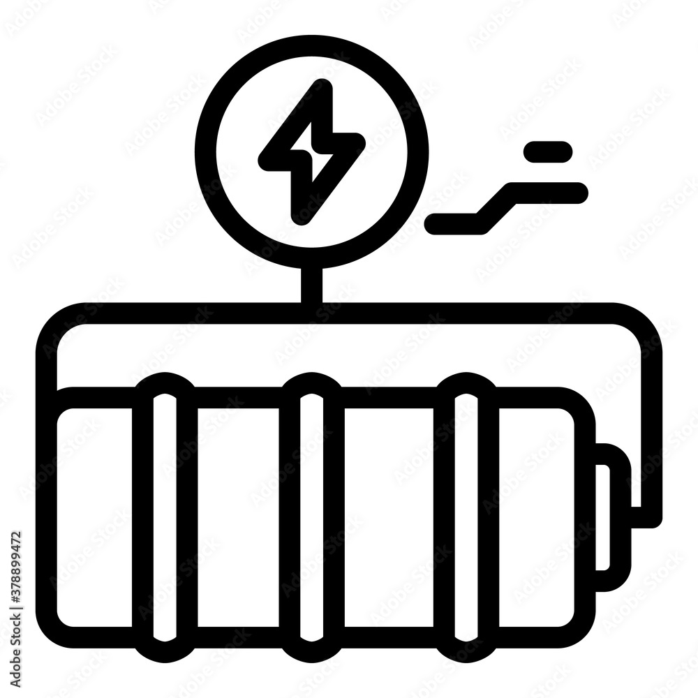Poster battery icon. outline battery vector icon for web design isolated on white background