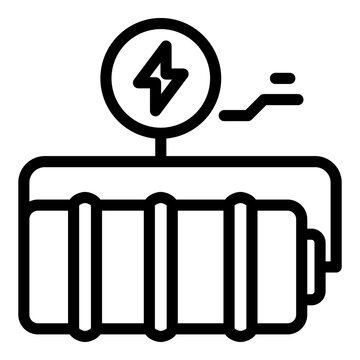 recommend clip art: Battery icon. Outline battery vector icon for web design isolated on white background