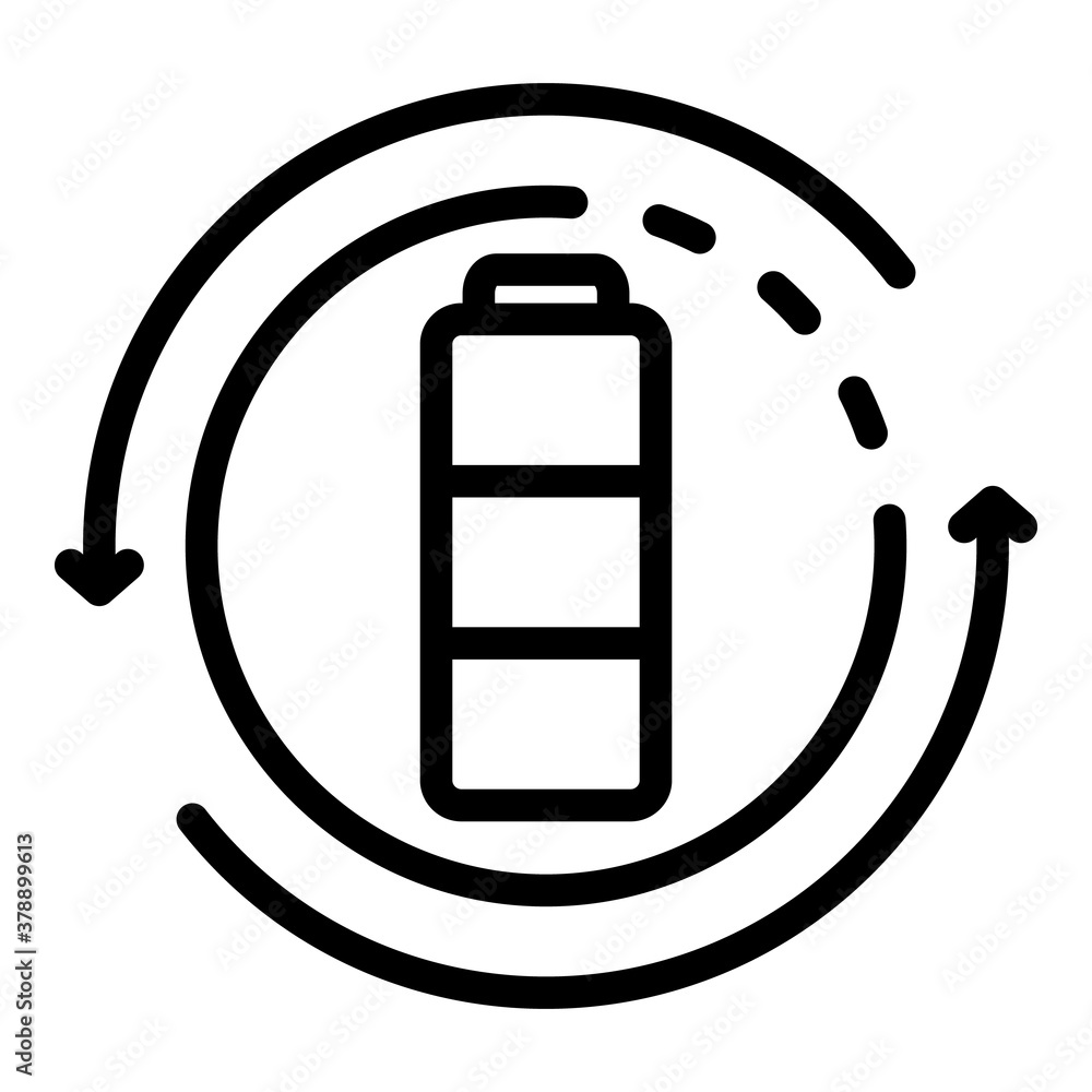 Poster recycle battery icon. outline recycle battery vector icon for web design isolated on white backgroun