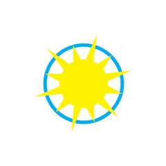 sun illustration design logo