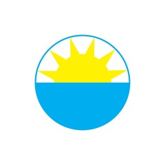 sun illustration design logo