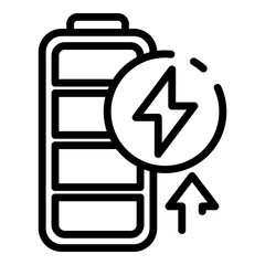 Obraz premium Charging battery icon. Outline charging battery vector icon for web design isolated on white background