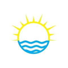 sun illustration design logo