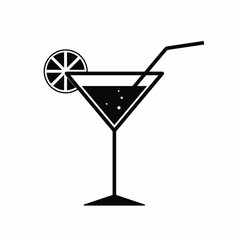 Tropical cocktail icon isolated on white background, vector