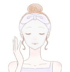 パックをする女性