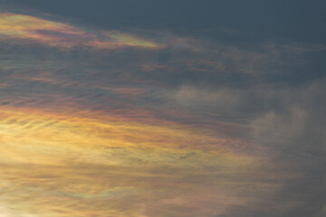 Obraz premium View of the Iridescent clouds in the sky