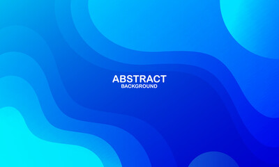 Liquid color background design. Blue elements with fluid gradient. Dynamic shapes composition. Vector illustration