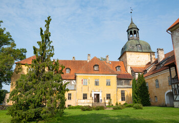 Fototapeta na wymiar Straupes medieval palace Europe , Latvia.