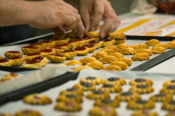 Artisan manufacturing traditional tea pastries