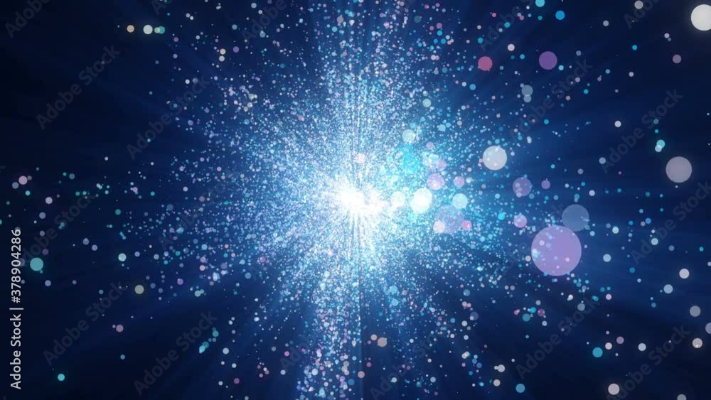 Poster 4k abstract background. bokeh particles blue. merry christmas clip. defocused xmas lights. optical f