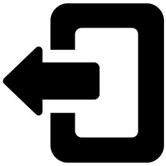 
Logout icon in solid vector style, sign out concept 
