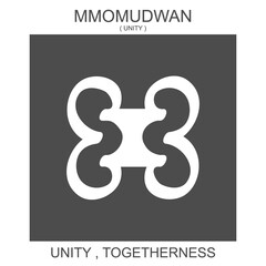 vector icon with african adinkra symbol Mmomudwan. Symbol of unity and togetherness