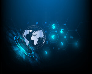 Money transfer. Global Currency. Stock Exchange. illustration