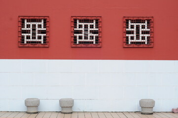 Outer wall of Teng Yun Temple, an old chinese temple at Bandar Seri Begawan the capital city of Brunei Darussalam.
