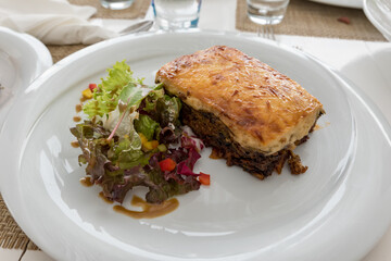 Greek moussaka with vegetable