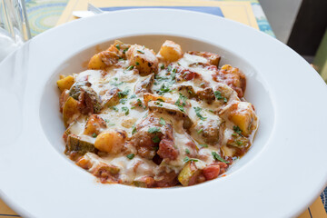 Baked feta with vegetables