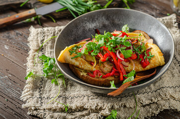 Egg fry with vegetables