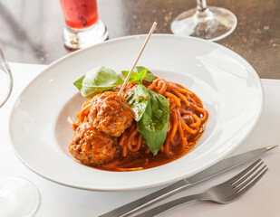 Spaghetty and meatballs