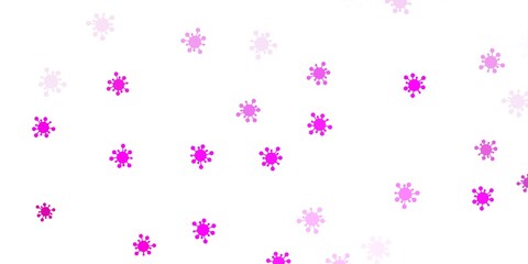 Fototapeta na wymiar Light pink vector backdrop with virus symbols.
