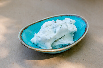 Tzatziki Greek specialty close up