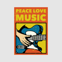 outdoor poster design peace love music vintage illustration