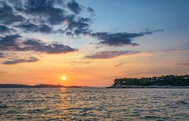 Sunset over Adriatic sea