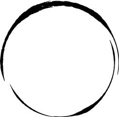 細い墨で描いた丸の装飾デザインイラスト