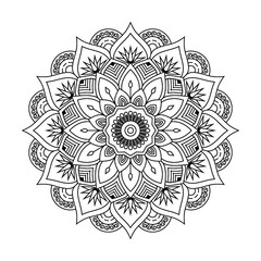 mandala isolated for henna or tattoo. mandala for coloring book . mandala Islamic style . decorative mandala Design	