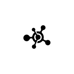 Science lab logo template. research, laboratory, flask, tube, Icon Template isolated on white.