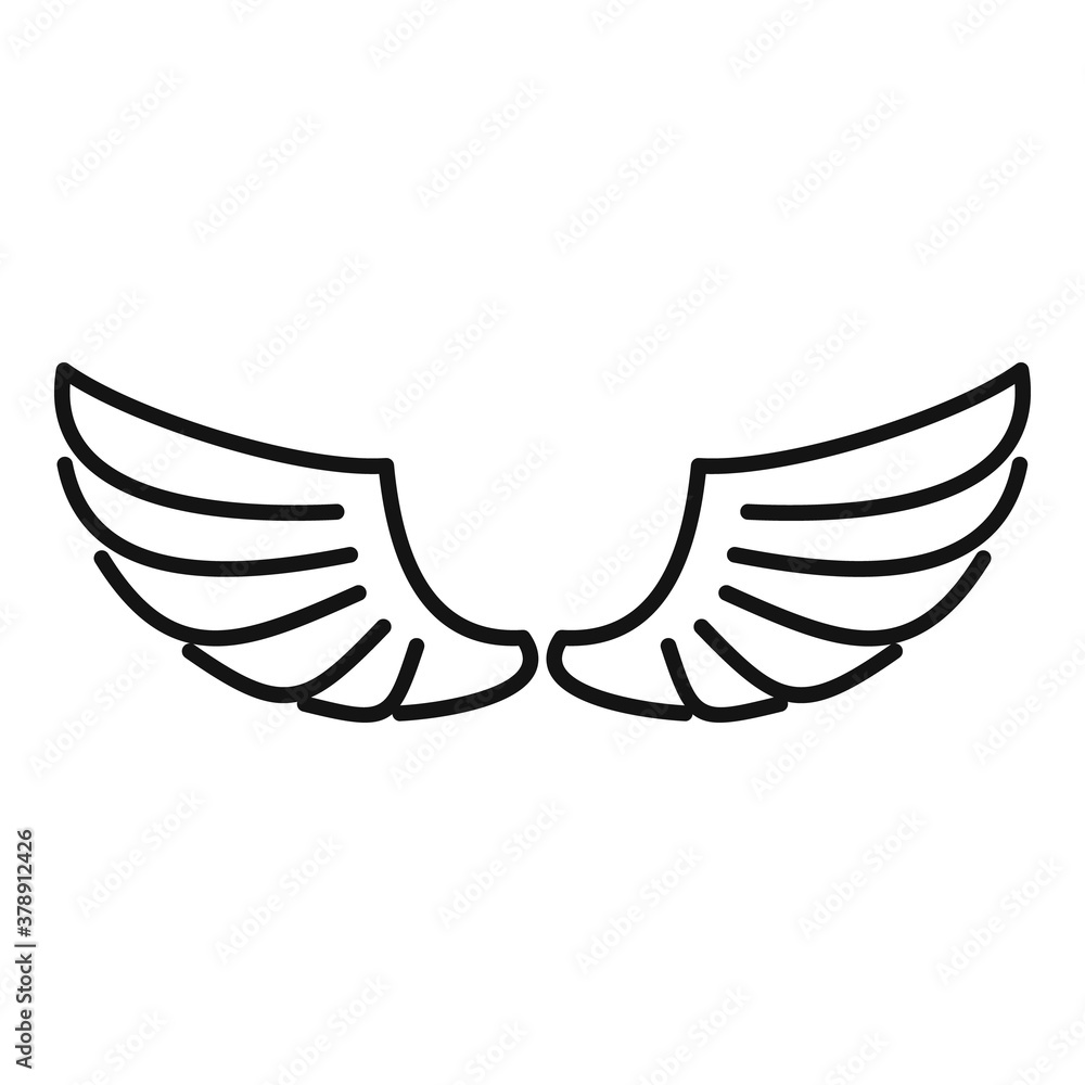 Poster feather wings icon. outline feather wings vector icon for web design isolated on white background