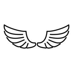 Feather wings icon. Outline feather wings vector icon for web design isolated on white background