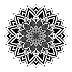 mandala isolated for henna or tattoo. mandala for coloring book . mandala Islamic style . decorative mandala Design	