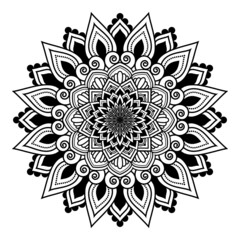 mandala isolated for henna or tattoo. mandala for coloring book . mandala Islamic style . decorative mandala Design	