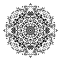 mandala isolated for henna or tattoo. mandala for coloring book . mandala Islamic style . decorative mandala Design	
