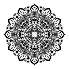 mandala isolated for henna or tattoo. mandala for coloring book . mandala Islamic style . decorative mandala Design	
