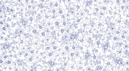 花　線画　アブストラクト　テクスチャ © NoriOri_R_eorika