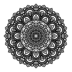 mandala isolated for henna or tattoo. mandala for coloring book . mandala Islamic style . decorative mandala Design	
