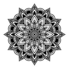 mandala isolated for henna or tattoo. mandala for coloring book . mandala Islamic style . decorative mandala Design