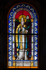Vitrail de Saint Alexandre dans l'&eacute;glise de Saint-Julien Chapteuil en haute-Loire
