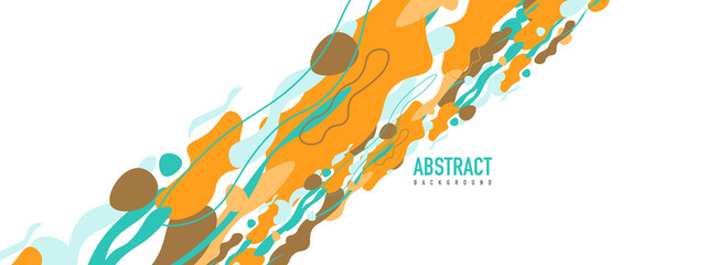 Trendy liquid style shapes abstract design, dynamic vector background for placards, brochures, posters, web landing pages, covers or banners