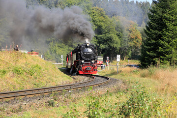 Brocken Eisenbahn, Harz-Schmalspurbahn, Harz, Sachsen-Anhalt, Deutschland, Europa
