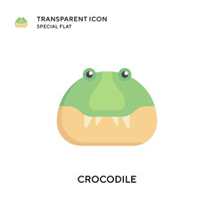 Fototapeta na wymiar Crocodile vector icon. Flat style illustration. EPS 10 vector.