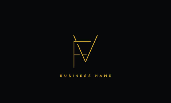 simple typography triangle fv vector logo