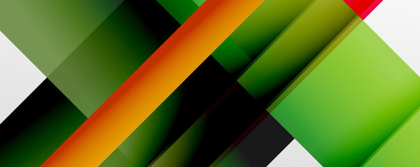 Geometric abstract backgrounds with shadow lines, modern forms, rectangles, squares and fluid gradients. Bright colorful stripes cool backdrops
