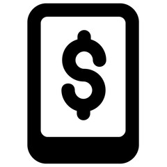 
Dollar inside smartphone, icon design of mobile banking 
