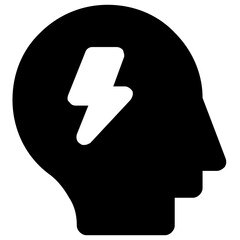 
An icon design of mind energy in solid style, brain power 
