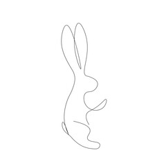 Bunny animal silhouette line drawing. Vector illustration