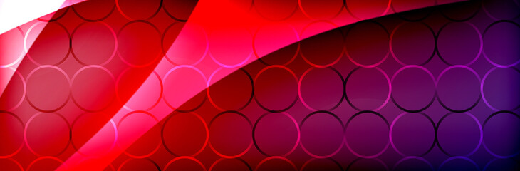 Fluid gradient neon color waves, vector abstract background