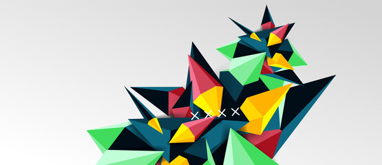 3d low poly abstract shape background vector illustration