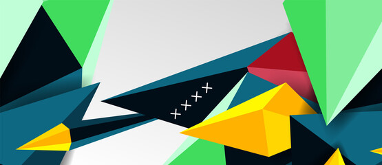 3d low poly abstract shape background vector illustration